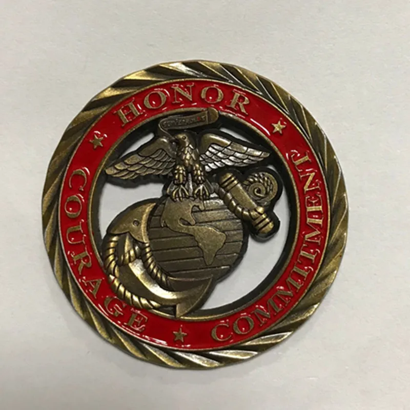 Значок морской пехоты монеты с надписью отвес покрытие 24-каратным настоящим