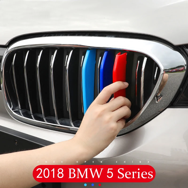 Автомобильный Стайлинг триколор M Передняя полоски решетки АБС Внешний чехол