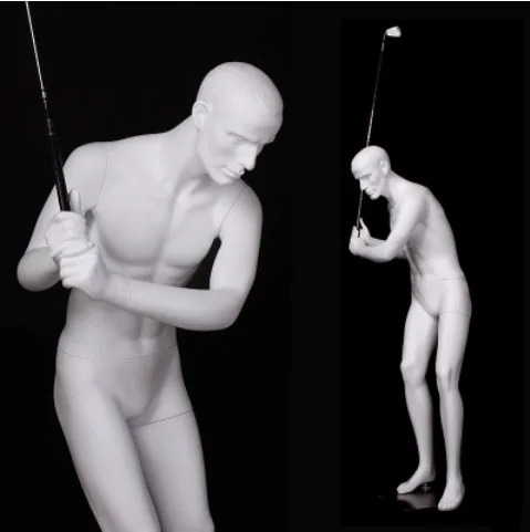 

Sports Golf Model Male Whole Body Golf Mannequin Swing Posture Matt White Dummy Best Quality On Sale