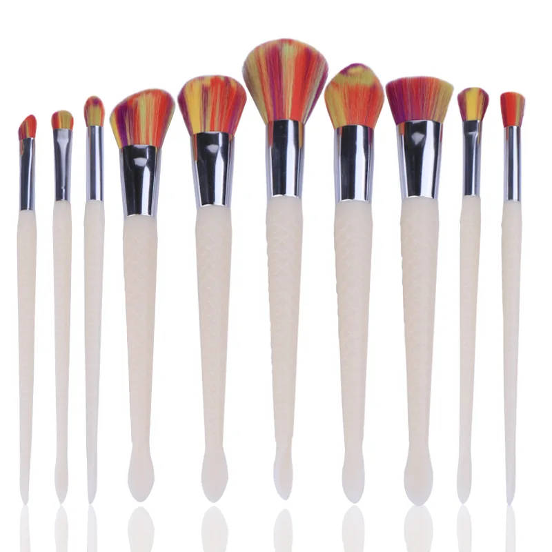 10 шт./компл. кисти для макияжа русалка набор шт. Профессиональная Кисть Набор