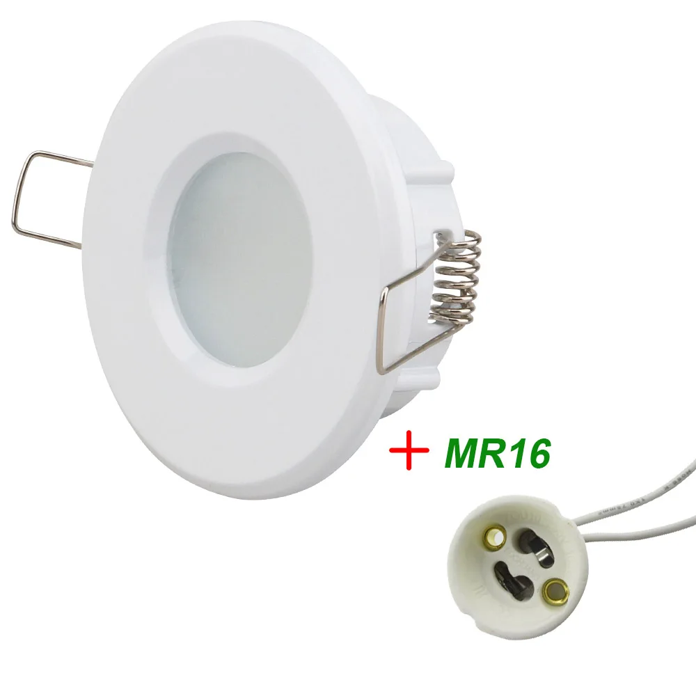 SLF300R and GU10 Световая база GU10 MR16 Белый IP54 светодиодный светильник держатель лампы Планки Светильник Коридор ванной пятно света лампы держатели для 50 мм - Цвет: SLF300R and GU10