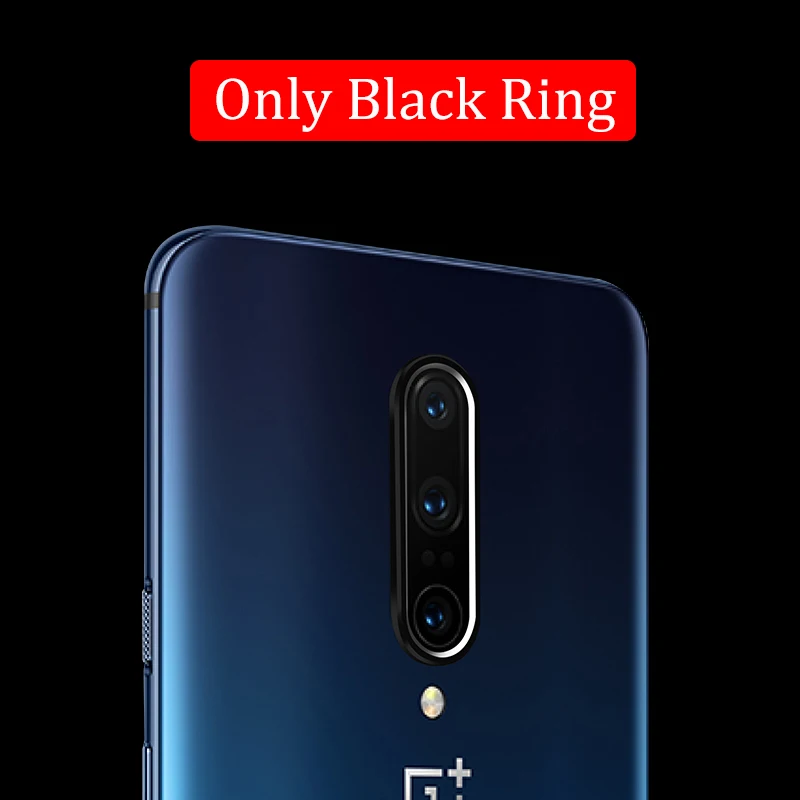 Only Black Ring Защитное стекло для экрана OnePlus 7 Pro 6T 6, закаленное стекло для One Plus 6T 7, Защитное стекло для объектива камеры и кольцевой чехол - Цвет: Only Black Ring