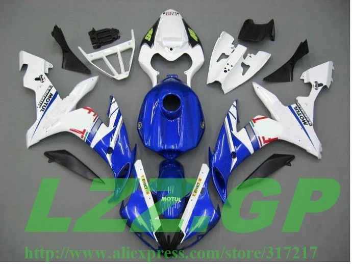 

Blue White Fairing Kit For Yamaha YZF R1 04 05 06 YZF-R1 04-06 YZF1000 YZF R1 2004 2005 2006 Pre_drilled Bodywork