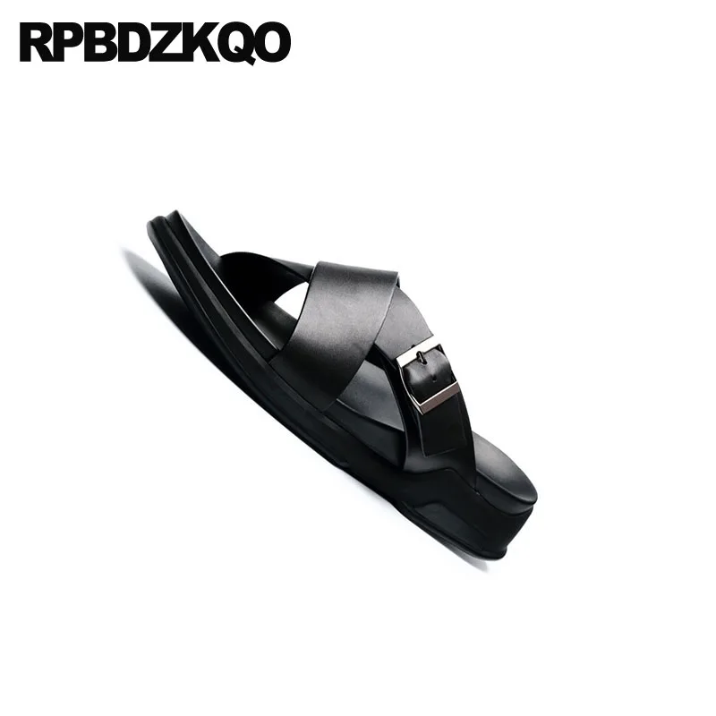 Шлепанцы мужские водонепроницаемые дизайнерские сандалии из натуральной кожи