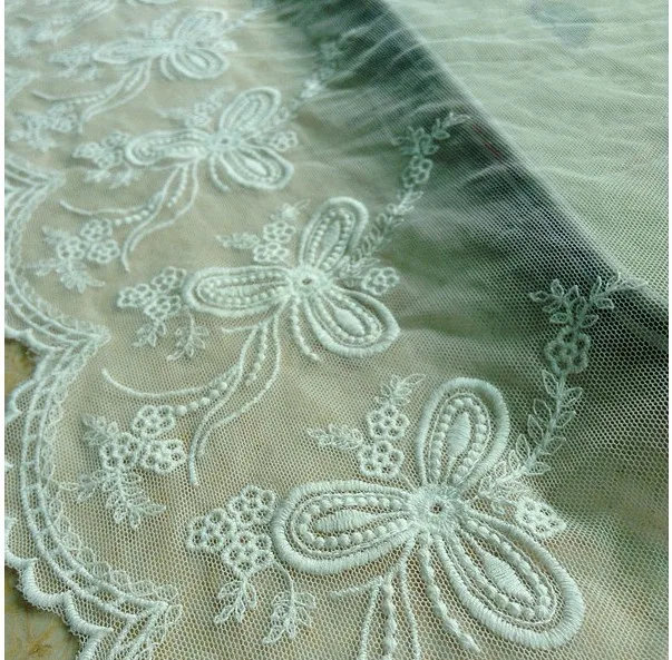 Бесплатная доставка! Мягкая кружевная отделка с цветочной вышивкой цвета