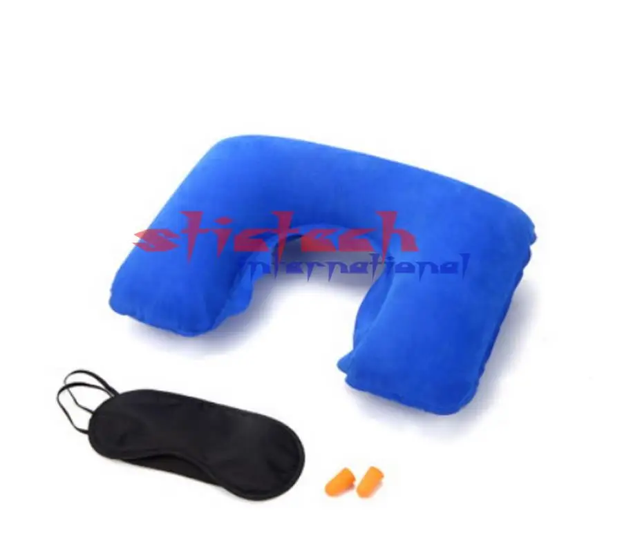 blue Dhl 100 шт 3 шт./компл. автомобиль полета походная надувная Шейная подушка для отдыха u-образная Подушка ушные затычки для ушей домашний текстиль - Цвет: blue