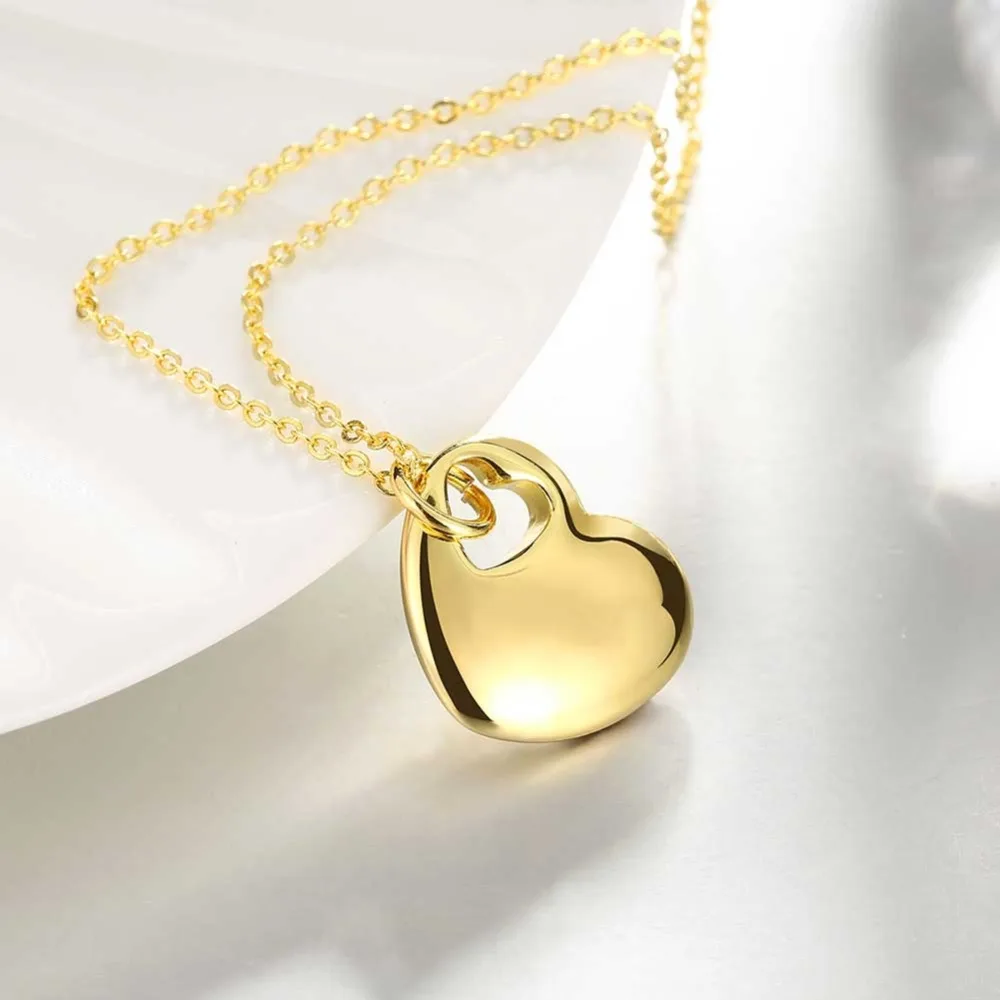 Ожерелье с сердечком в виде сердца Красивая подвеска золотого цвета 18 дюймов