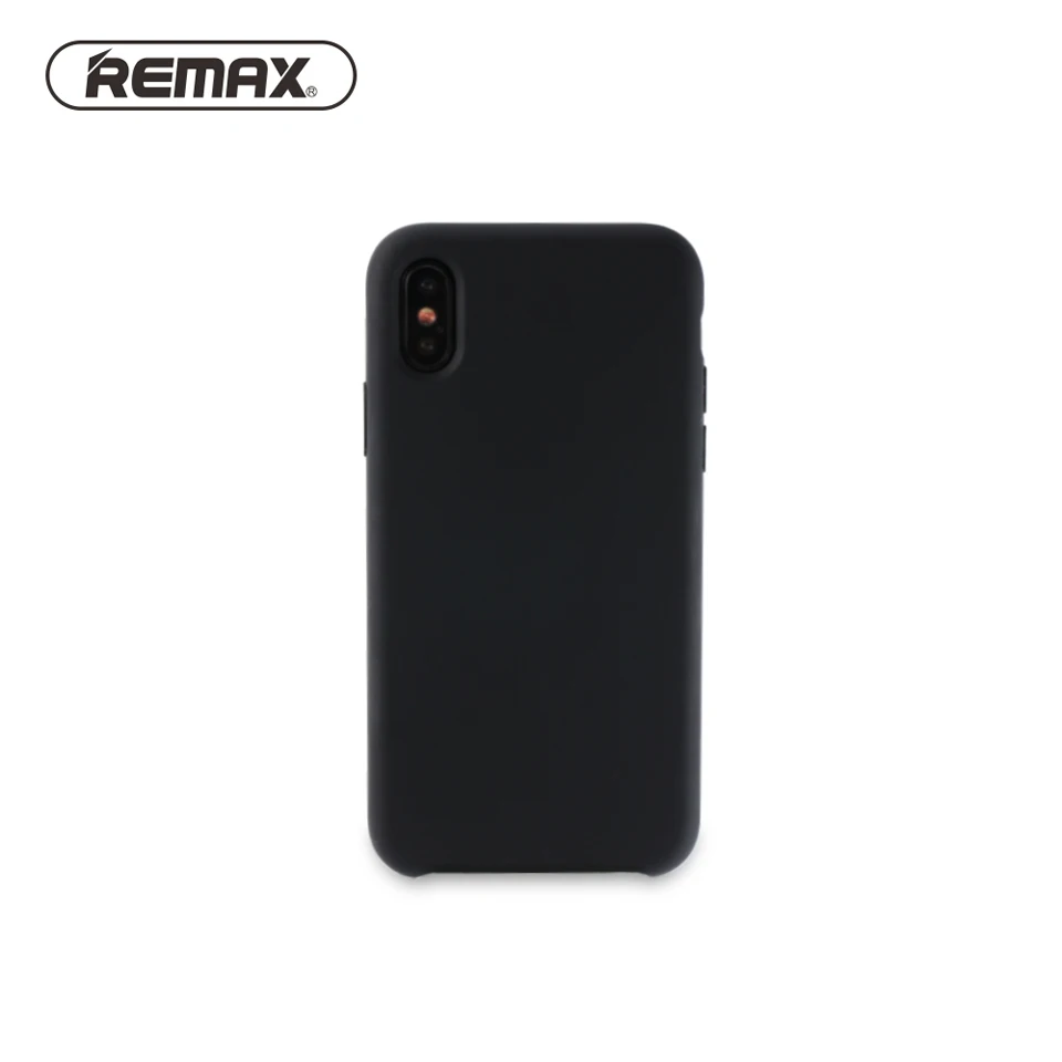 REMAX Elegant Liquid Silicone Phone Case for IPhone X Plain Absolute Protection Anti-oil Back Cover Fibre Lining Bag |