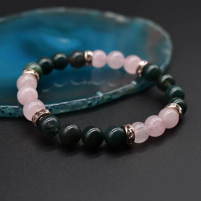 Браслет из натурального камня 8 мм для девушек украшение вручную ювелирное