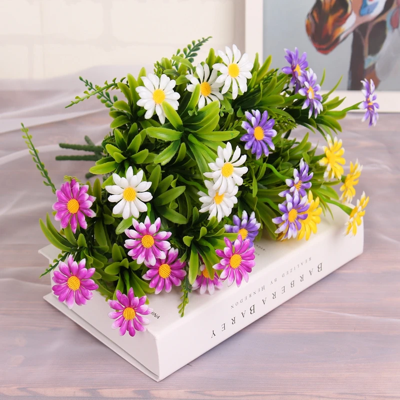 1 шт. мелкие ромашки подсолнечника Искусственный Пластик зеленые растения