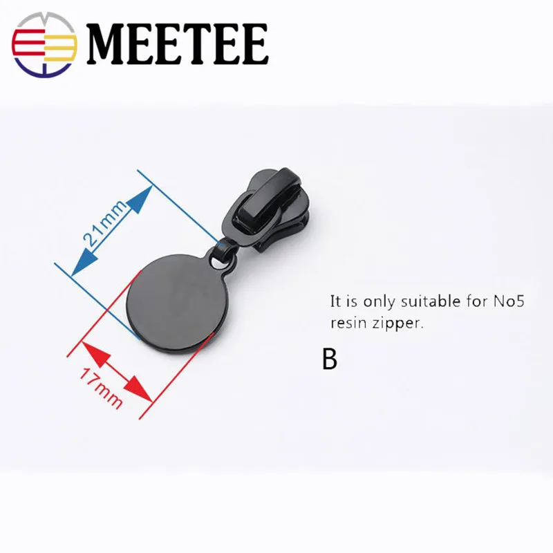 Meetee 5 шт. 5# молния из смолы Silder металлическая молния Hesd для смолы молния DIY Одежда Нижняя верхняя фурнитура украшения аксессуары G6-3