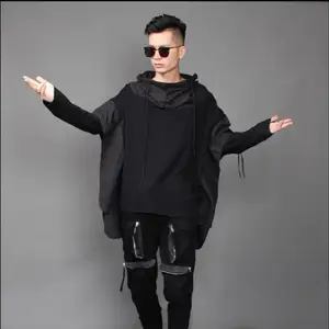 Новинка осени M-3xl, Мужская свободная ветровка большого размера с имитацией двух длинных рукавов