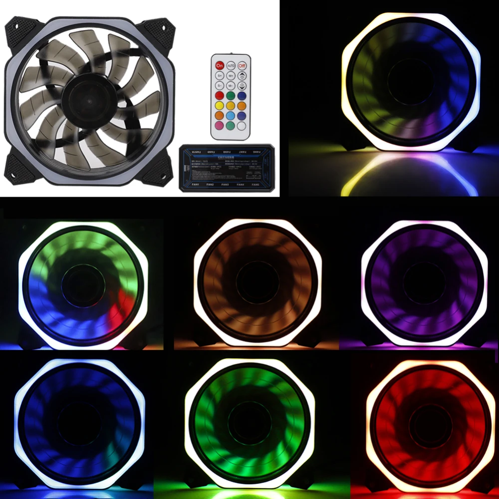 Вентилятор для процессора охлаждающий вентилятор ПК тихий с RGB подсветодиодный