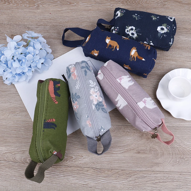 1 шт. новинка пенал из енота альпаки лисы холст канцелярские принадлежности