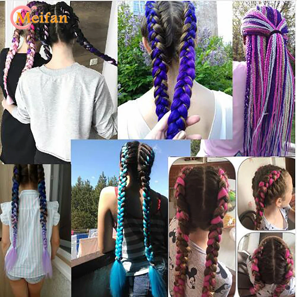 Synthetic Long Jumbo Braids Hair for Crochet Women Ombre Afro Box Braiding Extensions Headwear |