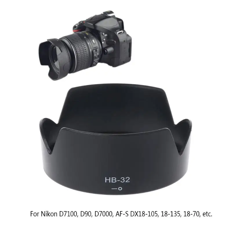 HB 32 67 мм Bayonet с установленным съемным Камера бленда объектива для Nikon AF S DX18 70 135 D7100