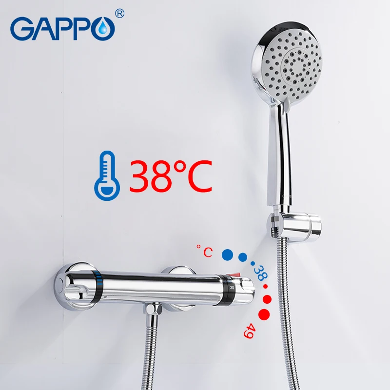 GAPPO смеситель для душа термостатический настенный удлинитель регулируемый