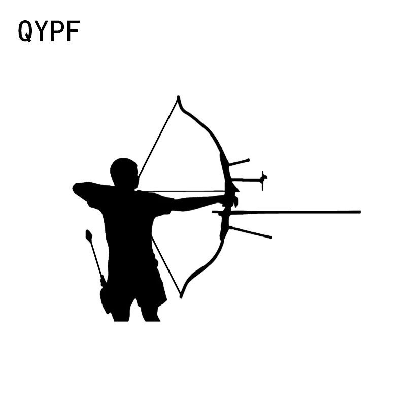 

QYPF 11.4*9CM Fashion Archer Bow Hunting Decor Car Modelling Sticker Vinyl Bumper Window Decals C16-1627