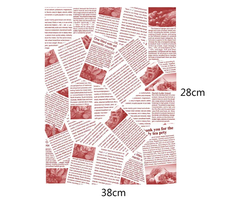 Быстрая доставка Восковая бумага напечатанный Пергамент Для Выпечки обертка для