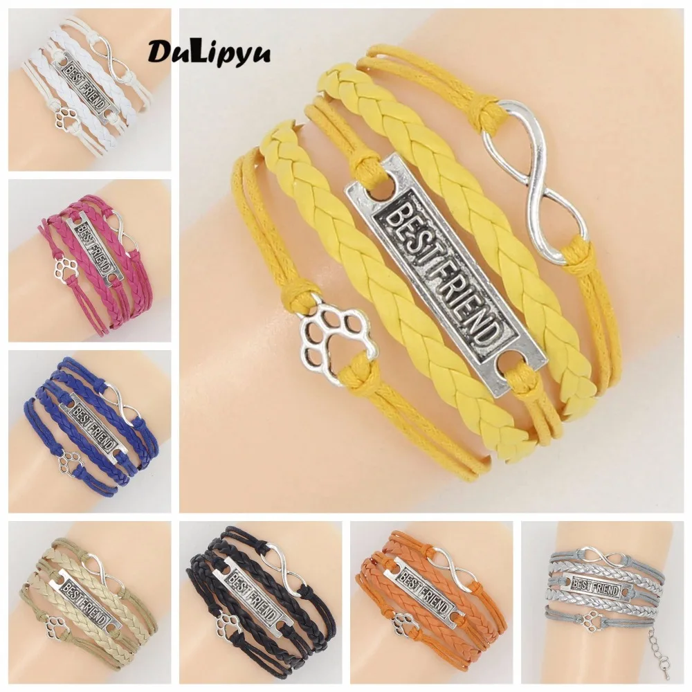 Бесконечная любовь собака браслет с лапой лучший друг Подарочный для дружбы SMD01 |