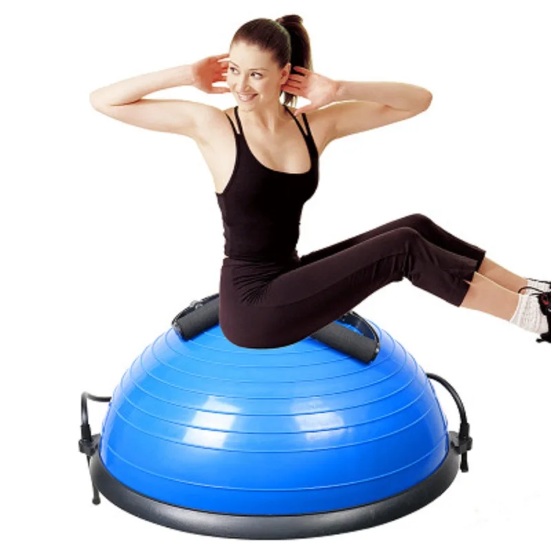 Обновленный фитнес Bosu мяч 58 см Йога полумяч гимнастический зал фитбол для баланса упражнения Bosu мяч пилатес оборудование