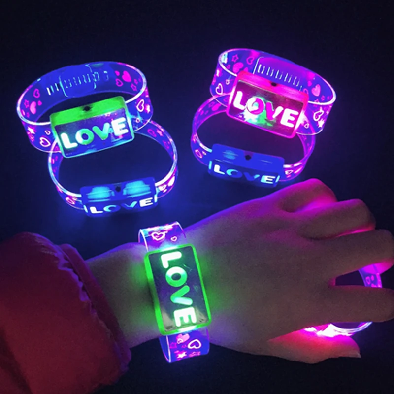 20 шт. костюм светодиоды Gafas Led мигающий браслет на запястье светящееся кольцо руку