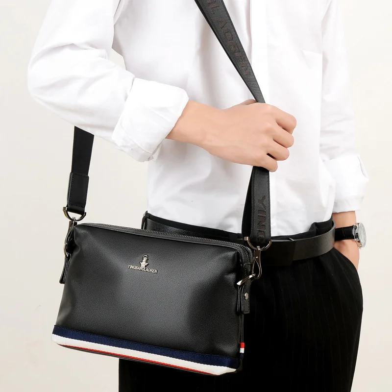 Мужская Повседневная деловая сумка из микрофибры синтетическая кожа через плечо