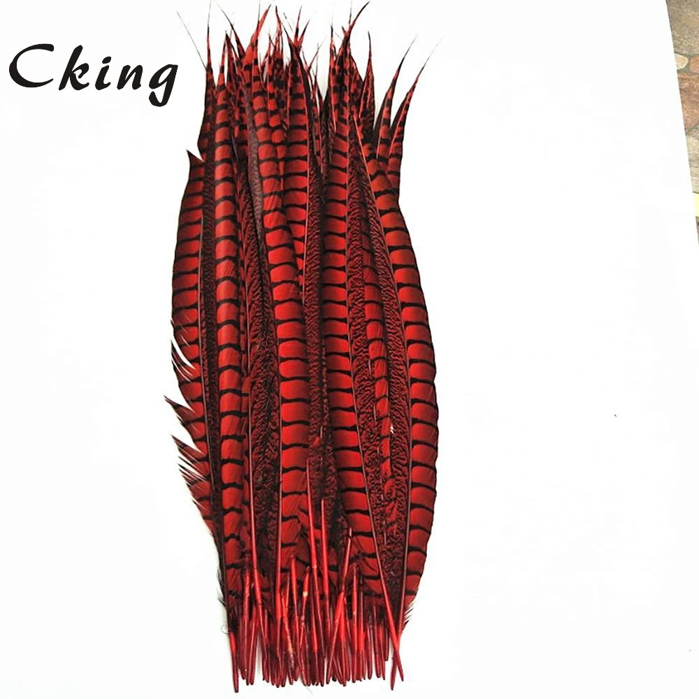 Free shipping 20pcs Red color pheasant side tails Feather 70-80cm long chicken feathers pllumes for headwear showgirl backpieces | Дом и сад