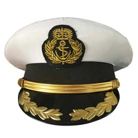 military costume hats navy officer caps adult men white military hats