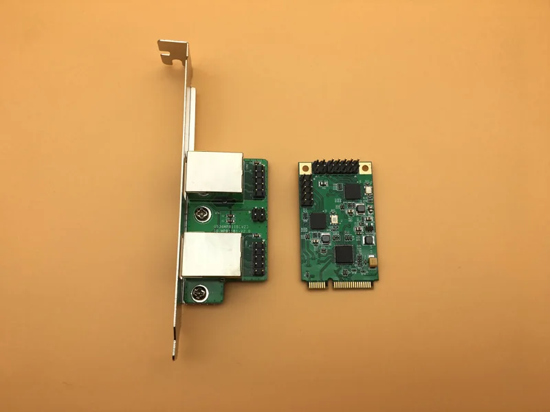 Мини Сетевая карта PCI E Gigabit Ethernet двойной порт 10/100/1000 Мбит/с проводной сетевой