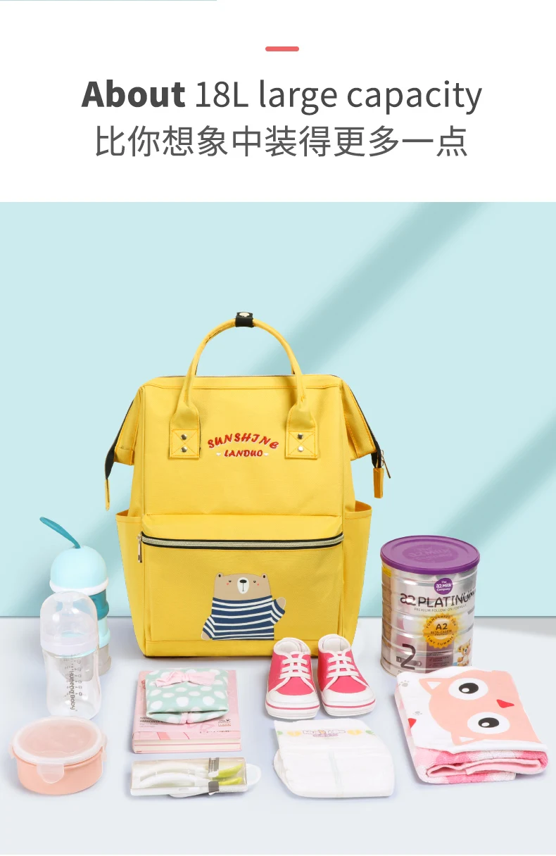 Новые сумки для подгузников LAND Mommy рюкзаки с персонажами мультфильмов сумки для мам рюкзак для подгузников для малышей сумка для прогулки с ребенком принт с животными MPB95