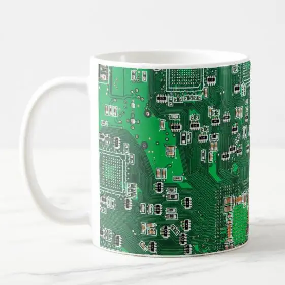 

Green Computer Circuit Board Geek Coffee Mug Novelty Intergrated Circuit Beer Tea Cup Mugs Funny Creative Gift Xmas Ceramic 11oz