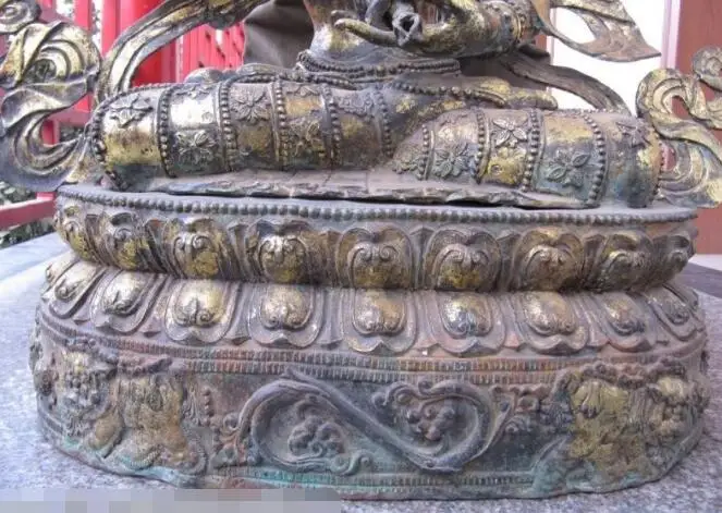 

S03539 Tibet Old Bronze Gild Vajrasattva Vajradhara Buddha Kwan-Yin Bodhisattva Statue