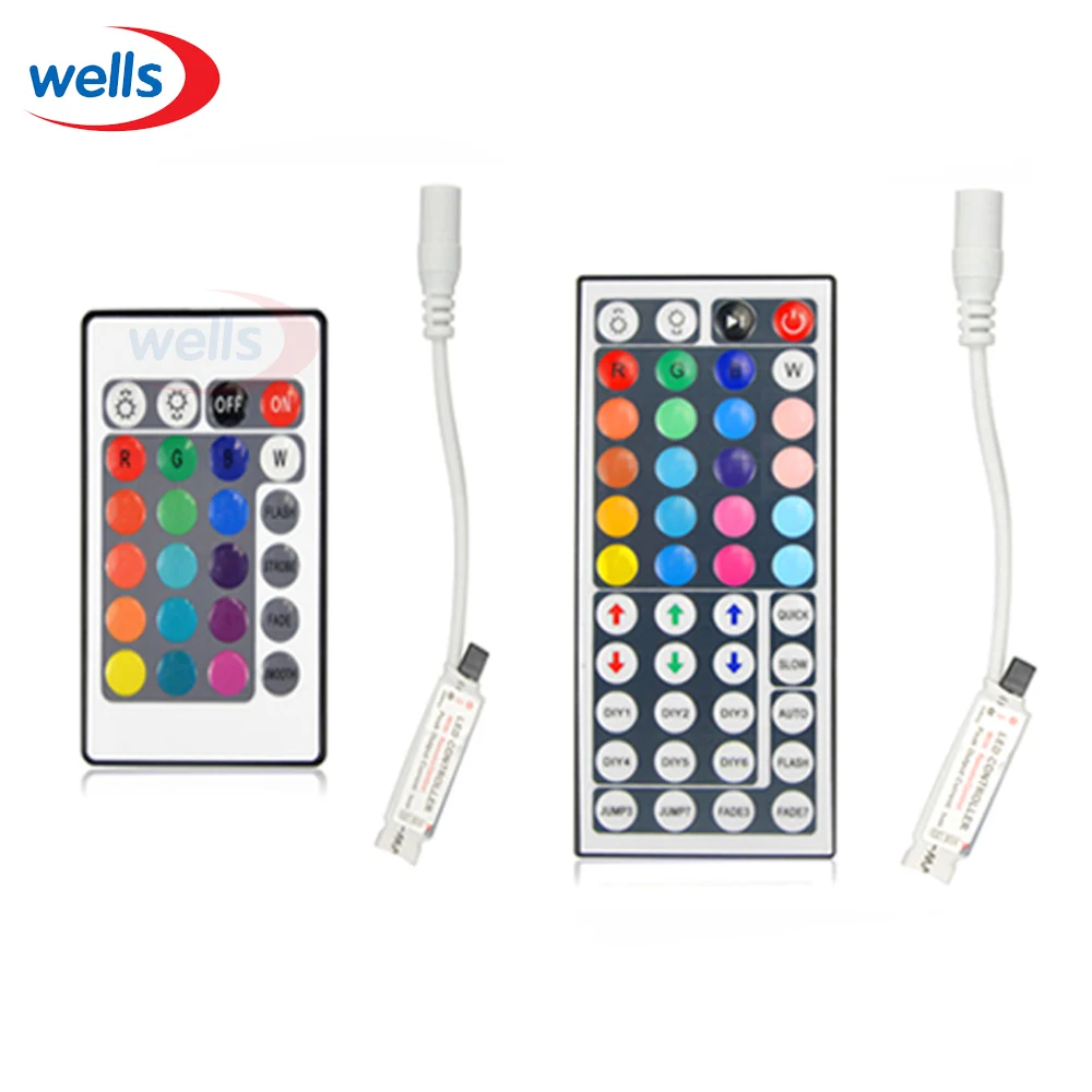 Последний светодиодный 1 шт. 24 клавиши 44 ИК беспроводной контроллер RGB DC12V 6A