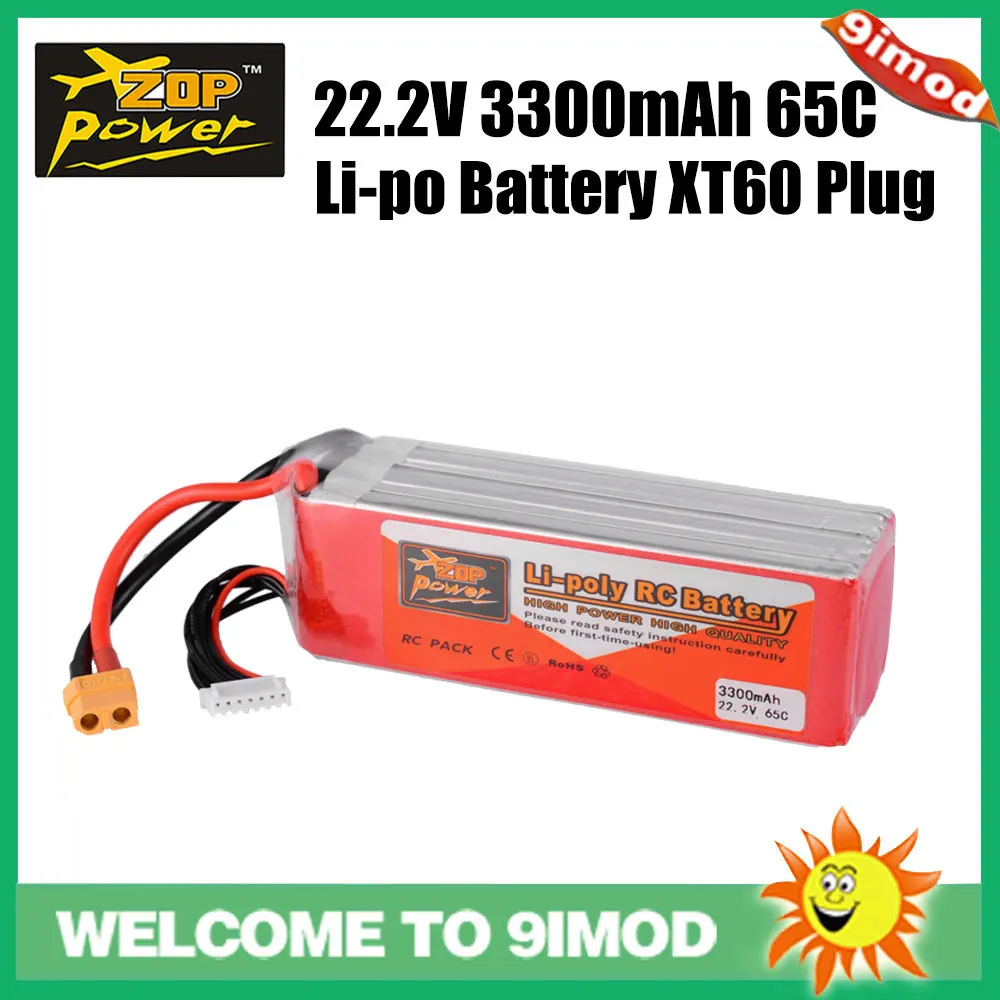ZOP Power 22 2 V 65C 3300mAh 6S Lipo батарея запасная XT60 Разъем для RC гоночного автомобиля Дрон