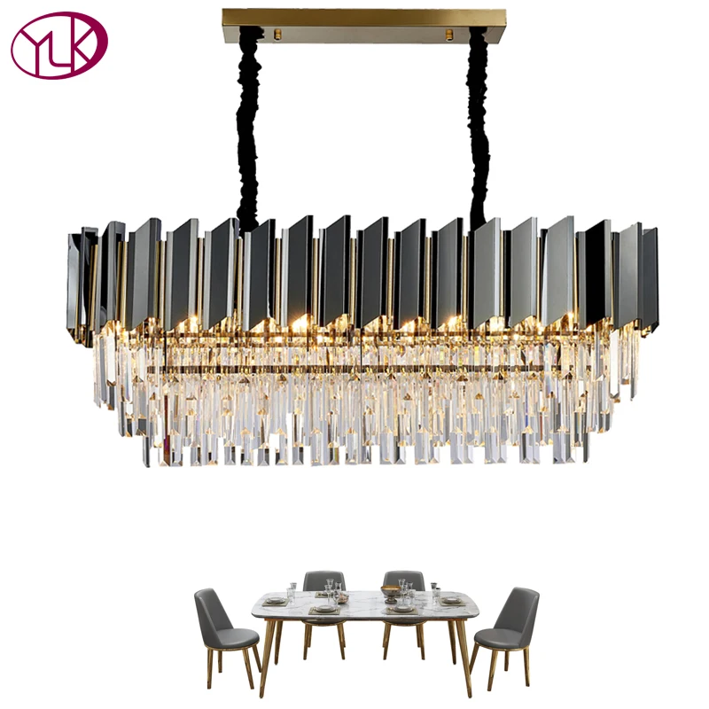 Новая современная люстра для столовой роскошное прямоугольное освещение кухни