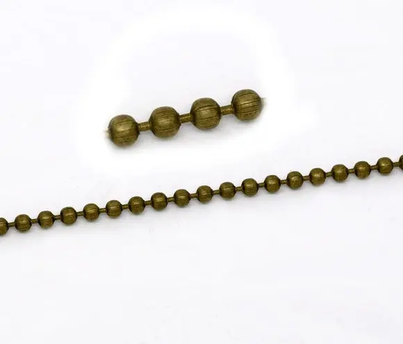 Free shipping!!!! Bronze Tone Smooth Ball Chains Findings 2.4mm