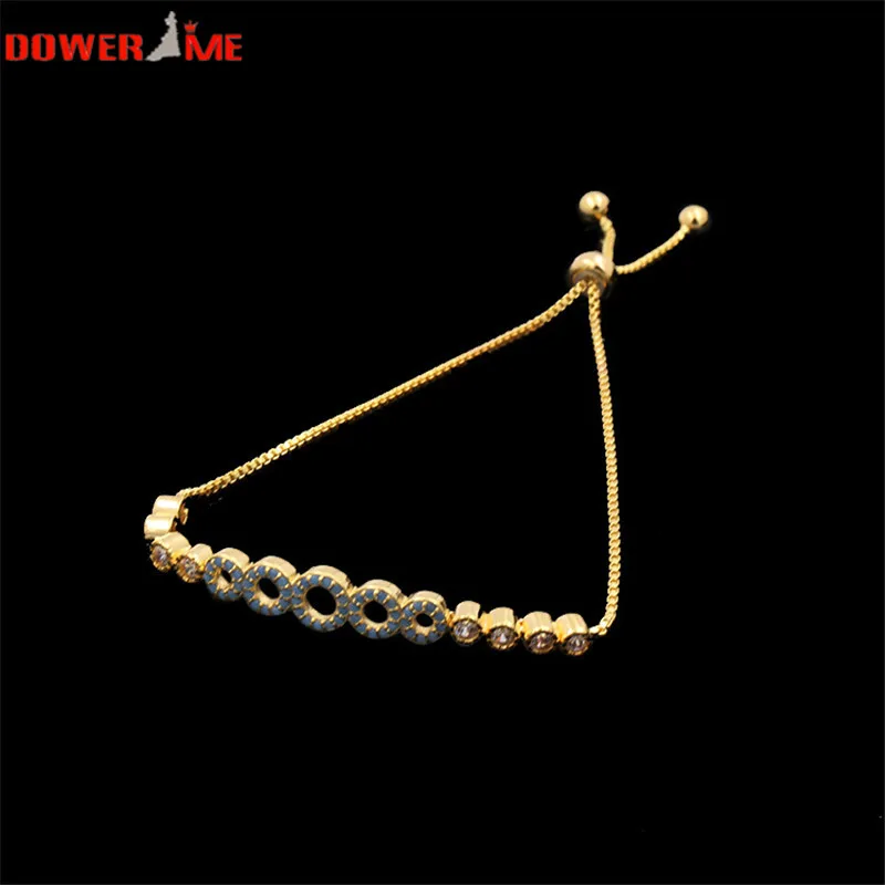 Приданое мне ряд круглых украшения с синий натуральный камень AAA циркон браслет