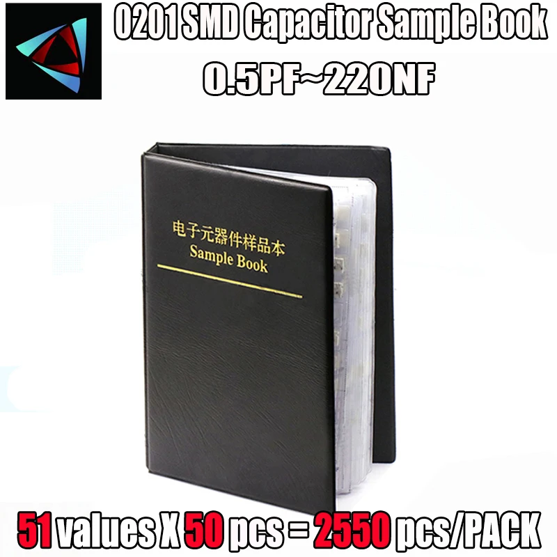 0201 SMD сборник образцов конденсаторов 51valuesx50 шт = 2550 0.5PF ~ 220NF набор различных