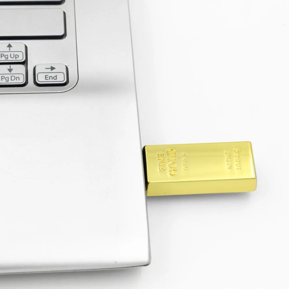Модный USB флеш накопитель 8 ГБ 16 32 водонепроницаемый супер бык золотая ручка карта