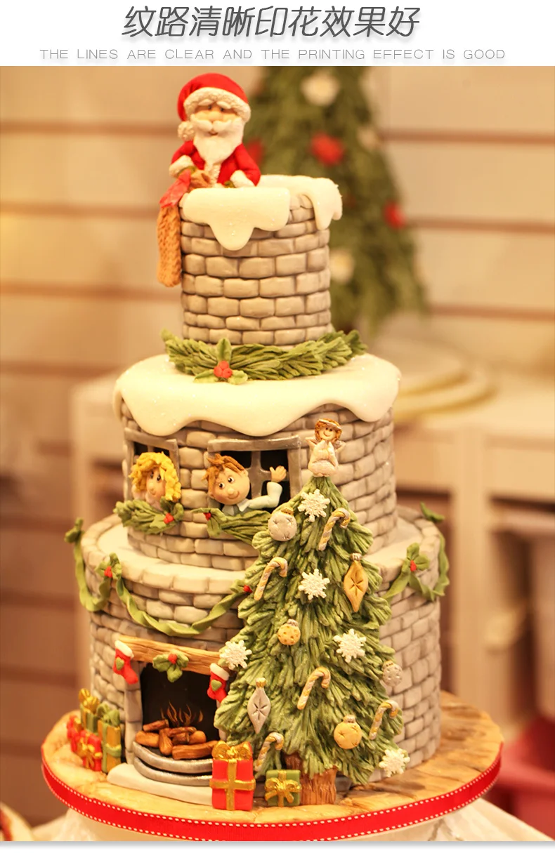 Luyou 3D силиконовые Рождественские Fondant Mold Санта Клаус торт снеговик украшения