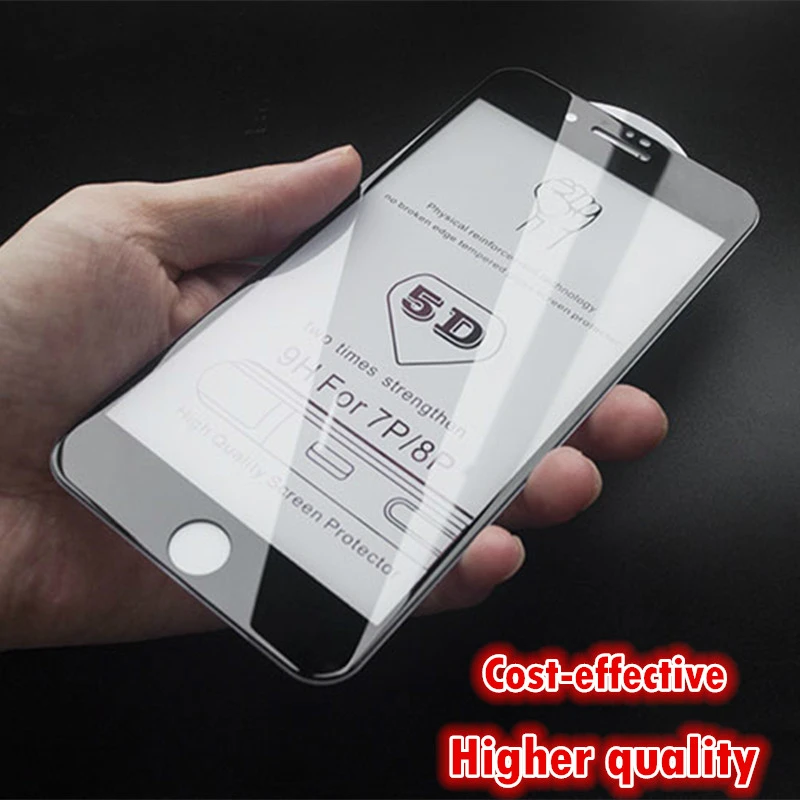 25 pcs 5d full cover tempered glass for iphone 6 7 8 6s plus x glass flim iphone x xs max xr screen protector protective glass free global shipping