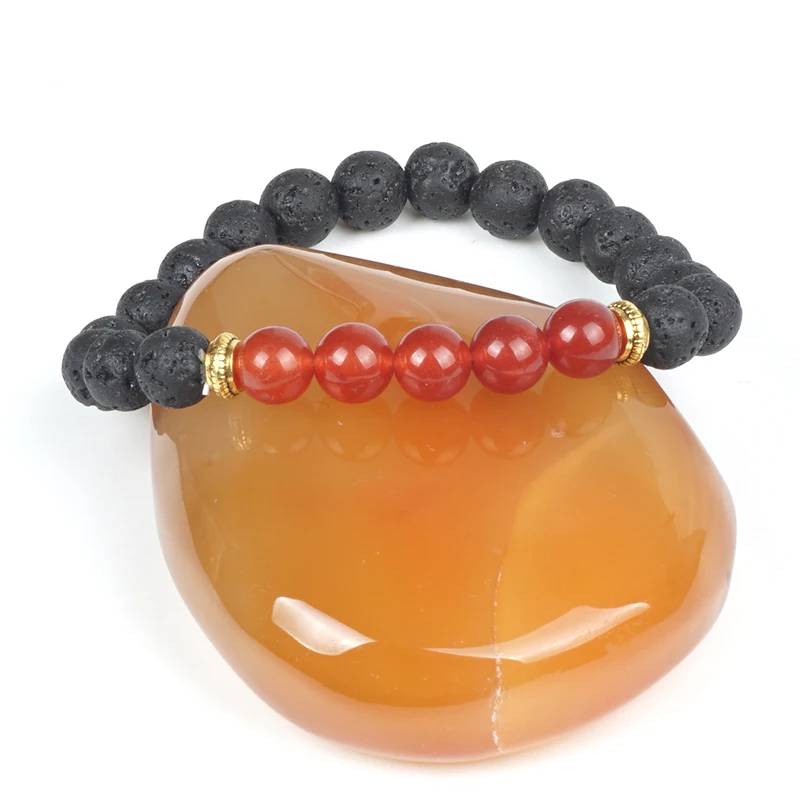 Natural Volcanic Stone Bracelets Charms Women Chakra Healing Yoga Balance Beads Men Black Lava Turquoises Buddha Prayer Jewelry | Украшения