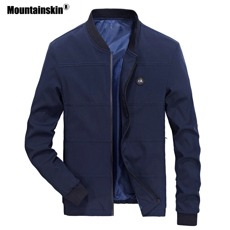 Мужская куртка пилот Mountainskin Весенняя бейсбольная в стиле хип хоп приталенная