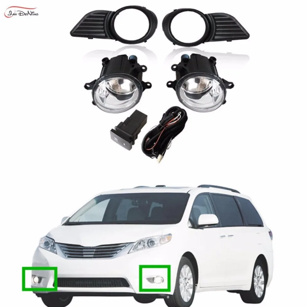 JanDeNing Автомобильные противотуманные фары для Toyota Sienna 2011-2017 прозрачные передние