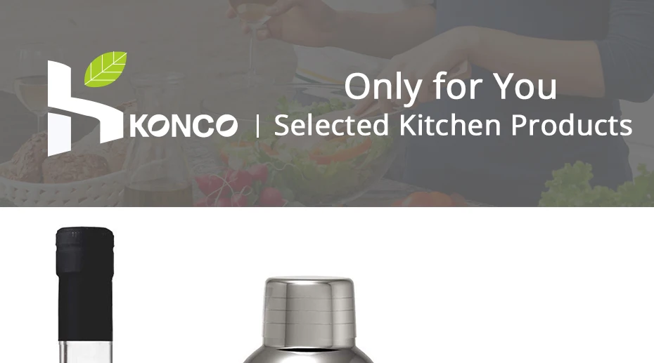 KONCOCocktail набор из 5 предметов, шейкер для виски из нержавеющей стали, набор с шейкерами, ситечками, барный Миксер для вина, Muddler