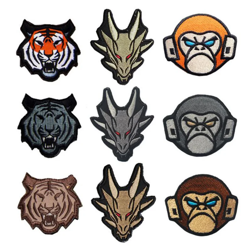 Angry Monkey Head тактический значок свирепый дракон боевой патч свирепая голова тигра