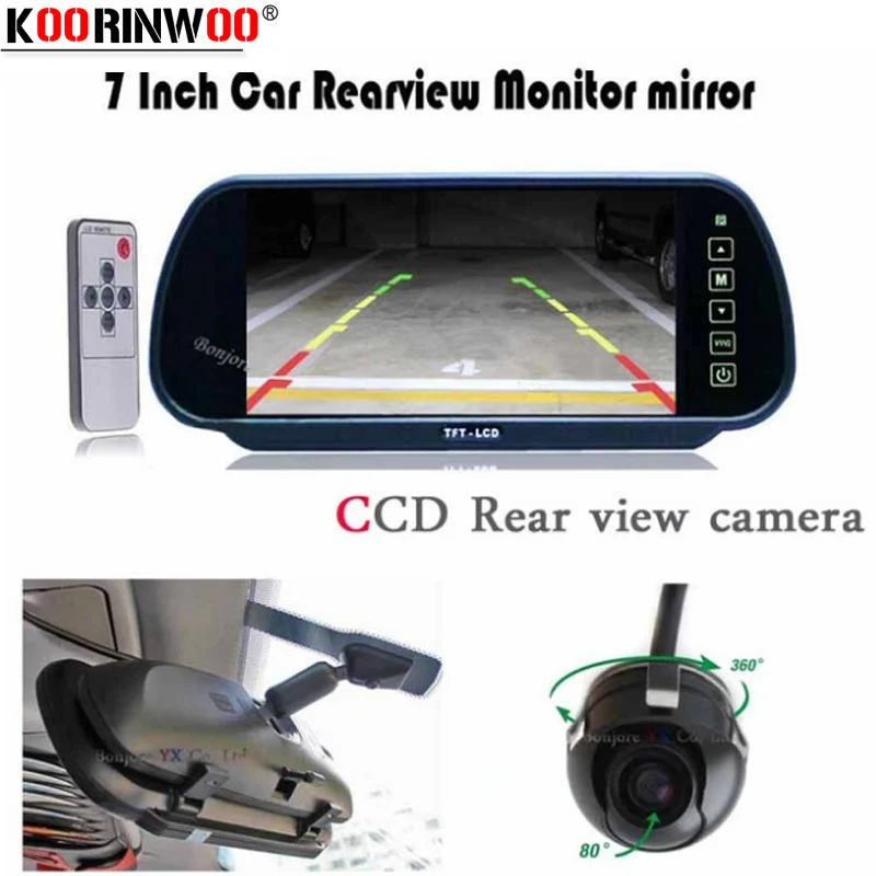 Автомобильный монитор Koorinwoo HD 7 зеркало с дисплеем 360 градусов камера заднего вида