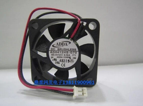 Оптовая продажа: ADDA 40*40*10 12V 0.10A AD0412HS-G70 2-линейный бесшумный вентилятор ЦП
