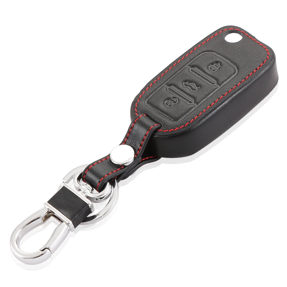 Новейший автомобильный Стайлинг черный чехол из натуральной кожи с кольцом для